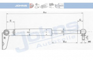 Газовая пружина JOHNS 45 15 95-92