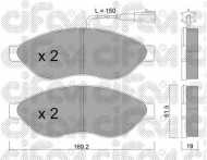Комплект тормозных колодок CIFAM 822-708-1