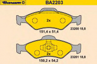 Комплект тормозных колодок BARUM BA2203