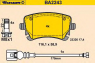 Комплект тормозных колодок BARUM BA2243