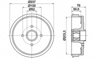 Тормозный барабан HELLA 8DT 355 300-971