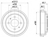 Тормозный барабан HELLA 8DT 355 302-451