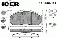Комплект тормозных колодок ICER 151040-114