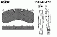 Комплект тормозных колодок ICER 151842-122