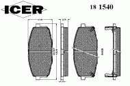 Комплект тормозных колодок ICER 181540