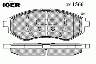Комплект тормозных колодок ICER 181566