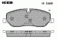 Комплект тормозных колодок ICER 181660