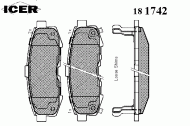 Комплект тормозных колодок ICER 181742