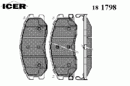 Комплект тормозных колодок ICER 181798