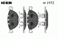 Комплект тормозных колодок ICER 181972