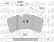 Комплект тормозных колодок CIFAM 822-654-0K