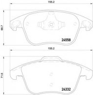 Комплект тормозных колодок HELLA 8DB 355 015-561