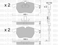 Комплект тормозных колодок METELLI 22-0118-3K
