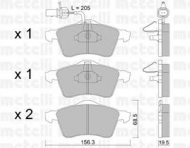 Комплект тормозных колодок METELLI 22-0263-1