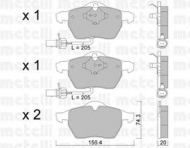 Комплект тормозных колодок METELLI 22-0314-0