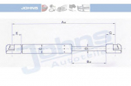 Газовая пружина JOHNS 23 04 95-91