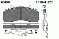 Комплект тормозных колодок ICER 151841-122