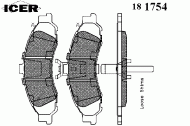 Комплект тормозных колодок ICER 181754