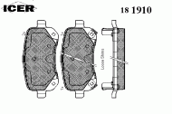 Комплект тормозных колодок ICER 181910