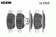 Комплект тормозных колодок ICER 181915
