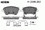 Комплект тормозных колодок ICER 182108-203