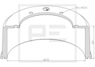 Тормозный барабан PE Automotive 126.078-00A