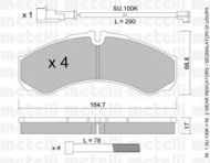 Комплект тормозных колодок METELLI 22-0212-4K