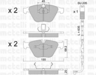 Комплект тормозных колодок METELLI 22-0558-4K