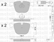 Комплект тормозных колодок METELLI 22-0773-0K