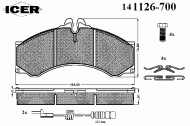 Комплект тормозных колодок ICER 141126-700