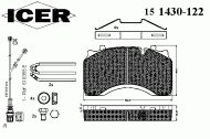 Комплект тормозных колодок ICER 151430-122