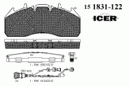 Комплект тормозных колодок ICER 151831-122