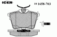 Комплект тормозных колодок ICER 181658-703