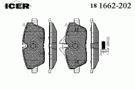 Комплект тормозных колодок ICER 181662-202