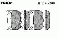 Комплект тормозных колодок ICER 181749-200