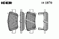 Комплект тормозных колодок ICER 181870