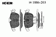 Комплект тормозных колодок ICER 181886-203