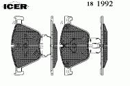Комплект тормозных колодок ICER 181992