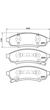 Комплект тормозных колодок BREMBO P 07 003
