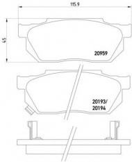 Комплект тормозных колодок HELLA 8DB 355 005-641