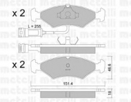 Комплект тормозных колодок METELLI 22-0029-1