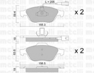 Комплект тормозных колодок METELLI 22-0220-0