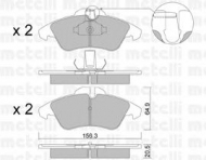 Комплект тормозных колодок METELLI 22-0256-1