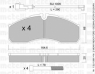 Комплект тормозных колодок METELLI 22-0578-0K