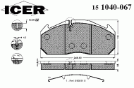 Комплект тормозных колодок ICER 151040-067
