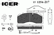 Комплект тормозных колодок ICER 151254-217
