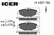 Комплект тормозных колодок ICER 181527-701