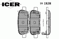 Комплект тормозных колодок ICER 181838