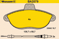 Комплект тормозных колодок BARUM BA2079