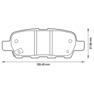 Комплект тормозных колодок BENDIX 572501B